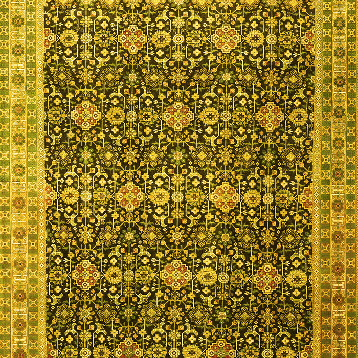 Machine Washable Persian Yellow Traditional Rug, wshtr1070yw
