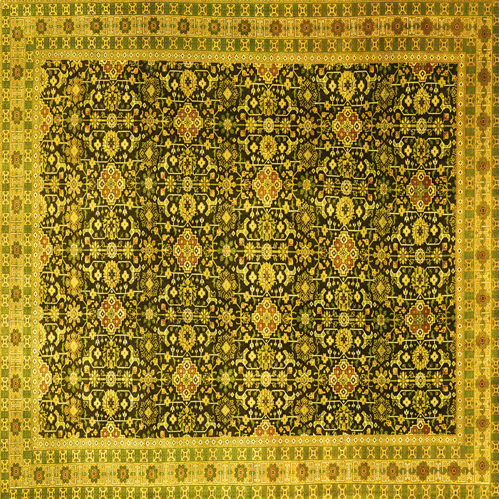 Square Persian Yellow Traditional Rug, tr1070yw