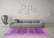 Machine Washable Persian Purple Traditional Area Rugs in a Living Room, wshtr1070pur