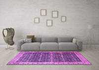 Machine Washable Persian Purple Traditional Rug, wshtr1070pur