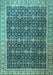 Machine Washable Persian Light Blue Traditional Rug, wshtr1070lblu