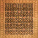 Round Machine Washable Persian Orange Traditional Area Rugs, wshtr1070org