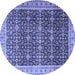 Round Persian Blue Traditional Rug, tr1070blu