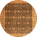 Square Persian Orange Traditional Rug, tr1070org