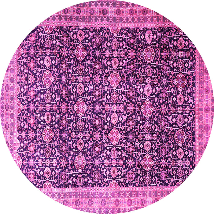 Round Persian Pink Traditional Rug, tr1070pnk