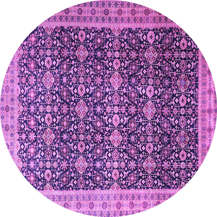 Round Persian Purple Traditional Rug, tr1070pur