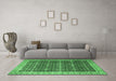 Machine Washable Persian Emerald Green Traditional Area Rugs in a Living Room,, wshtr1070emgrn