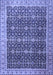 Machine Washable Persian Blue Traditional Rug, wshtr1070blu