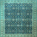 Square Persian Light Blue Traditional Rug, tr1070lblu