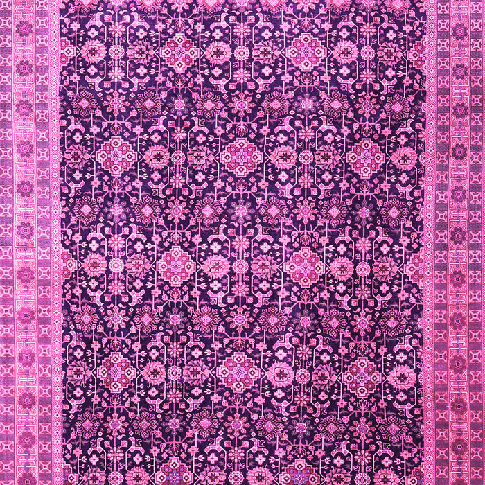 Machine Washable Persian Pink Traditional Rug, wshtr1070pnk