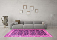 Machine Washable Persian Pink Traditional Rug, wshtr1070pnk