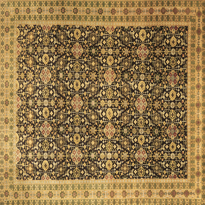 Square Machine Washable Persian Brown Traditional Rug, wshtr1070brn