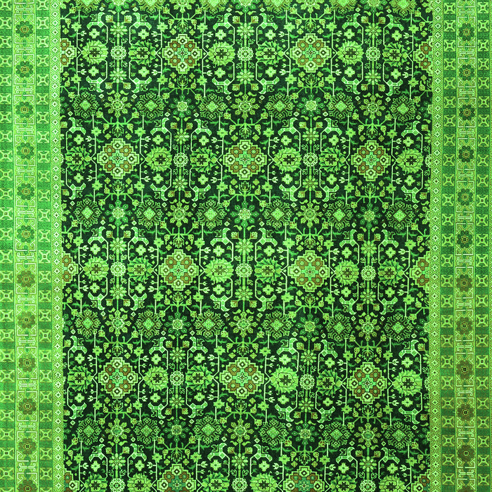 Serging Thickness of Machine Washable Persian Green Traditional Area Rugs, wshtr1070grn