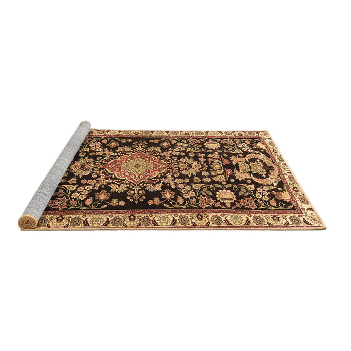 Sideview of Machine Washable Animal Brown Traditional Rug, wshtr1071brn