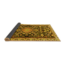 Sideview of Animal Yellow Traditional Rug, tr1071yw