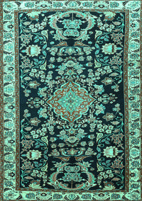 Animal Turquoise Traditional Rug, tr1071turq