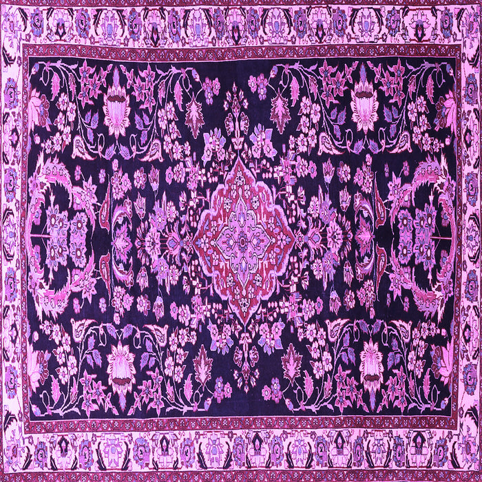 Square Machine Washable Animal Purple Traditional Area Rugs, wshtr1071pur