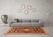 Machine Washable Animal Orange Traditional Area Rugs in a Living Room, wshtr1071org