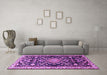 Machine Washable Animal Purple Traditional Area Rugs in a Living Room, wshtr1071pur