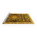 Sideview of Machine Washable Animal Yellow Traditional Rug, wshtr1071yw