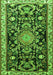 Serging Thickness of Machine Washable Animal Green Traditional Area Rugs, wshtr1071grn