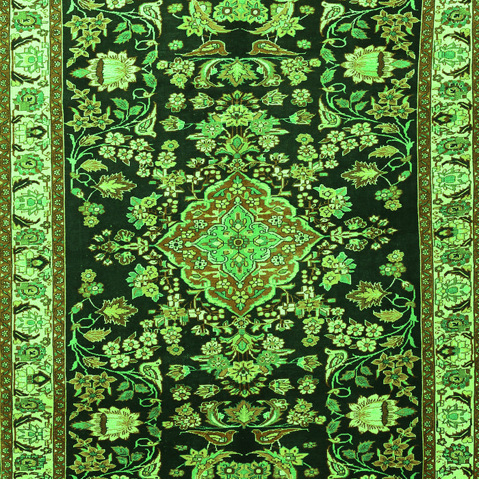 Serging Thickness of Machine Washable Animal Green Traditional Area Rugs, wshtr1071grn