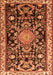 Serging Thickness of Machine Washable Animal Orange Traditional Area Rugs, wshtr1071org