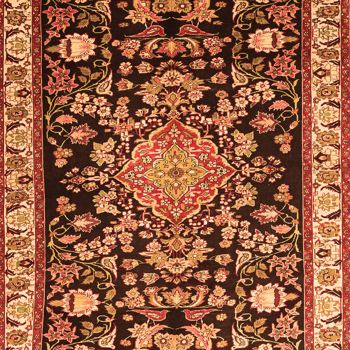 Serging Thickness of Machine Washable Animal Orange Traditional Area Rugs, wshtr1071org