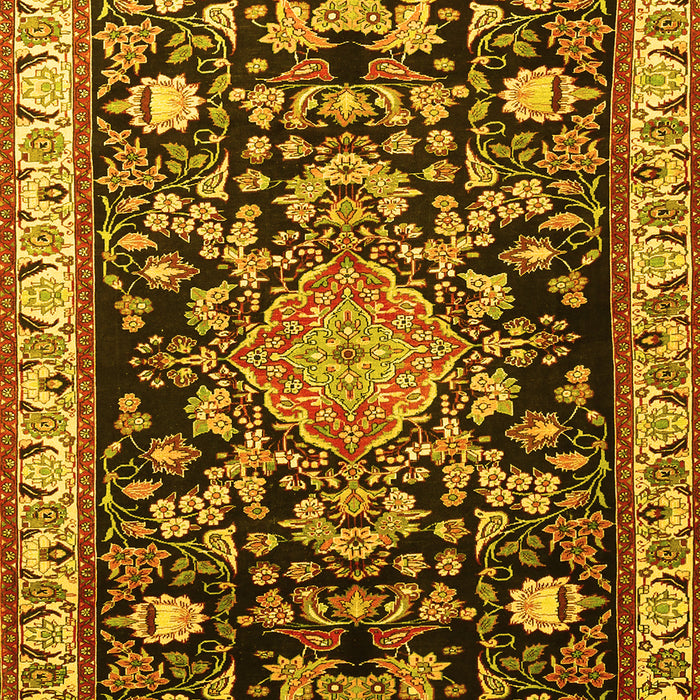 Machine Washable Animal Yellow Traditional Rug, wshtr1071yw