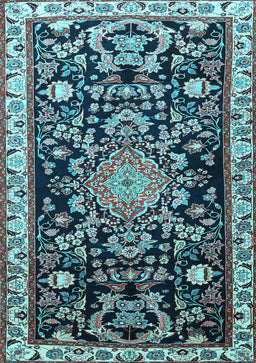Animal Light Blue Traditional Rug, tr1071lblu