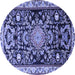 Round Animal Blue Traditional Rug, tr1071blu