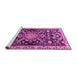 Sideview of Machine Washable Animal Pink Traditional Rug, wshtr1071pnk