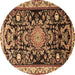 Round Animal Brown Traditional Rug, tr1071brn