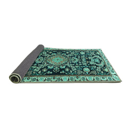 Sideview of Animal Turquoise Traditional Rug, tr1071turq