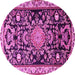 Round Machine Washable Animal Pink Traditional Rug, wshtr1071pnk