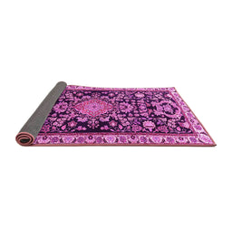 Sideview of Animal Pink Traditional Rug, tr1071pnk