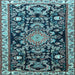 Square Machine Washable Animal Light Blue Traditional Rug, wshtr1071lblu