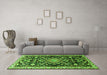 Machine Washable Animal Green Traditional Area Rugs in a Living Room,, wshtr1071grn