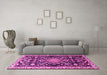 Machine Washable Animal Pink Traditional Rug in a Living Room, wshtr1071pnk