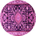 Round Animal Pink Traditional Rug, tr1071pnk