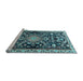 Sideview of Machine Washable Animal Light Blue Traditional Rug, wshtr1071lblu