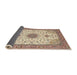 Sideview of Traditional Sienna Brown Medallion Rug, tr1072