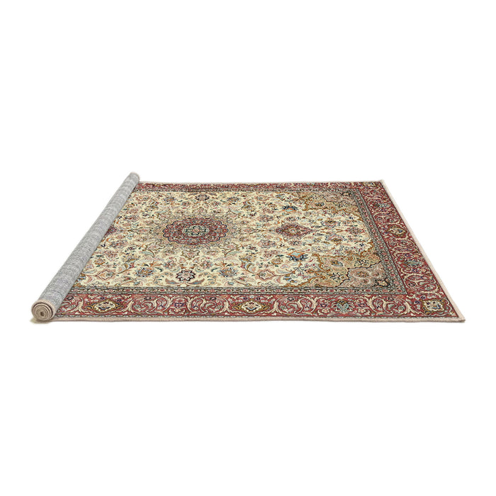Sideview of Machine Washable Traditional Sienna Brown Rug, wshtr1072