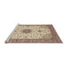 Sideview of Machine Washable Traditional Sienna Brown Rug, wshtr1072