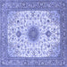 Square Medallion Blue Traditional Rug, tr1072blu