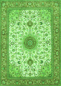 Medallion Green Traditional Rug, tr1072grn