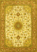 Machine Washable Medallion Yellow Traditional Rug, wshtr1072yw