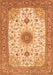 Serging Thickness of Machine Washable Medallion Orange Traditional Area Rugs, wshtr1072org