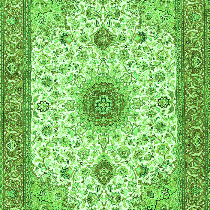 Serging Thickness of Machine Washable Medallion Green Traditional Area Rugs, wshtr1072grn