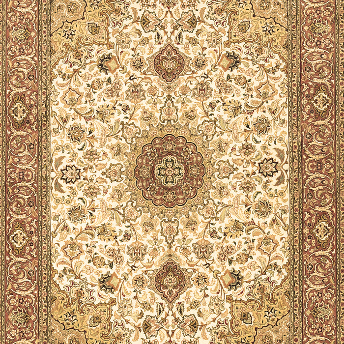 Machine Washable Medallion Brown Traditional Rug, wshtr1072brn